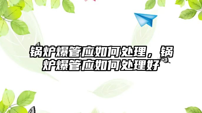 鍋爐爆管應(yīng)如何處理，鍋爐爆管應(yīng)如何處理好