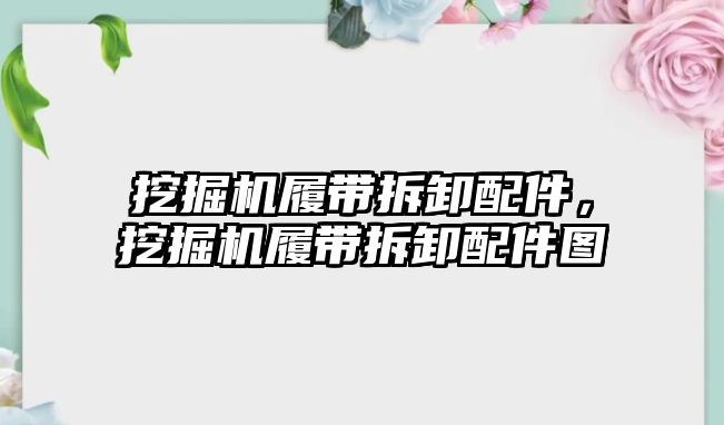 挖掘機履帶拆卸配件，挖掘機履帶拆卸配件圖