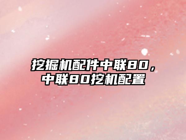 挖掘機(jī)配件中聯(lián)80，中聯(lián)80挖機(jī)配置