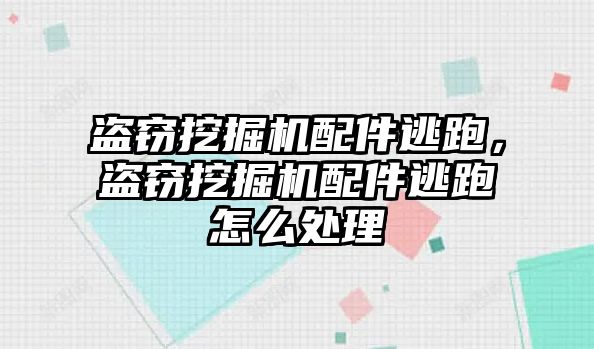 盜竊挖掘機(jī)配件逃跑，盜竊挖掘機(jī)配件逃跑怎么處理