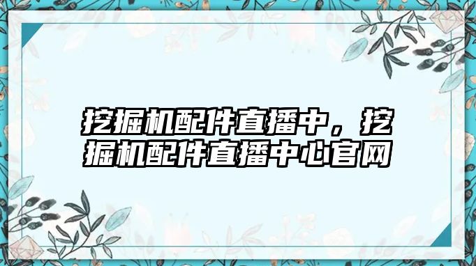 挖掘機(jī)配件直播中，挖掘機(jī)配件直播中心官網(wǎng)