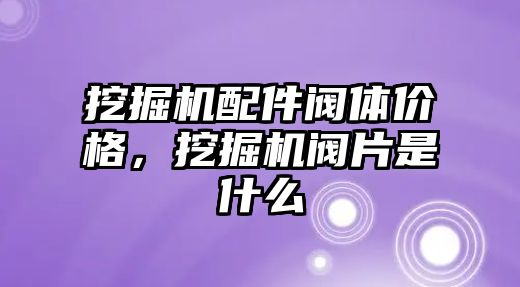 挖掘機(jī)配件閥體價格，挖掘機(jī)閥片是什么