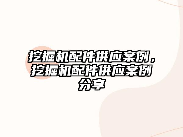 挖掘機配件供應案例，挖掘機配件供應案例分享