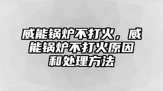 威能鍋爐不打火，威能鍋爐不打火原因和處理方法