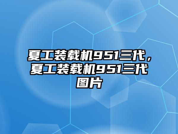 夏工裝載機(jī)951三代，夏工裝載機(jī)951三代圖片