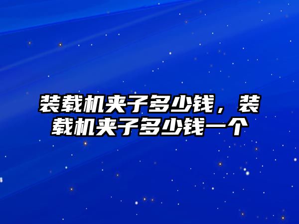 裝載機夾子多少錢，裝載機夾子多少錢一個