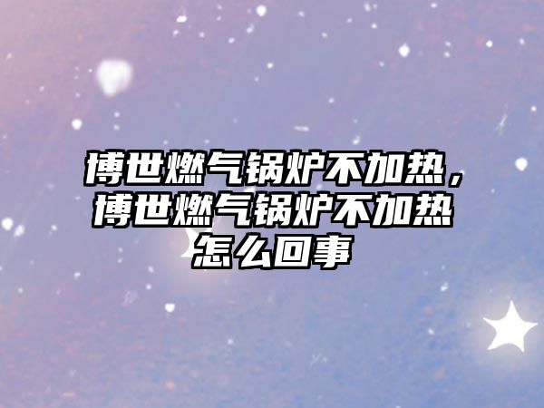 博世燃?xì)忮仩t不加熱，博世燃?xì)忮仩t不加熱怎么回事