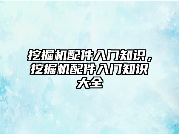 挖掘機配件入門知識，挖掘機配件入門知識大全