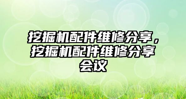 挖掘機(jī)配件維修分享，挖掘機(jī)配件維修分享會(huì)議