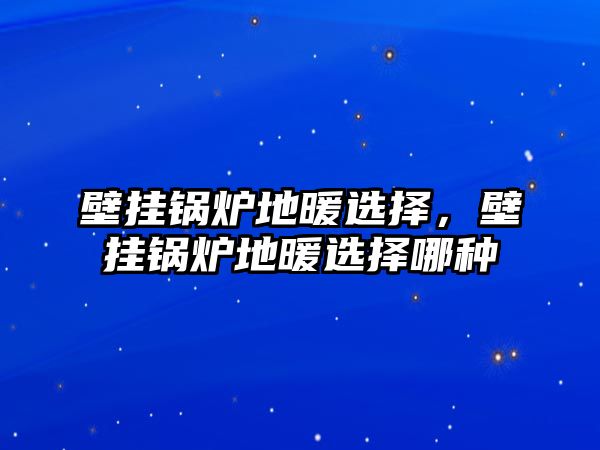 壁掛鍋爐地暖選擇，壁掛鍋爐地暖選擇哪種