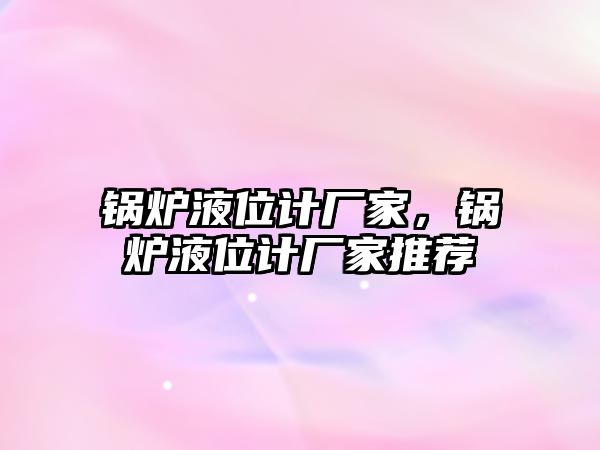 鍋爐液位計廠家，鍋爐液位計廠家推薦