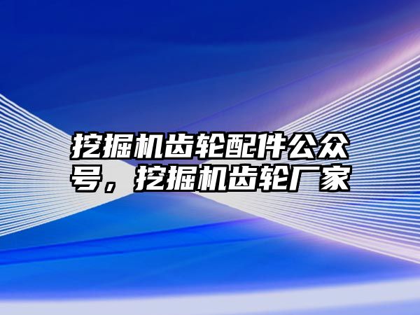 挖掘機齒輪配件公眾號，挖掘機齒輪廠家