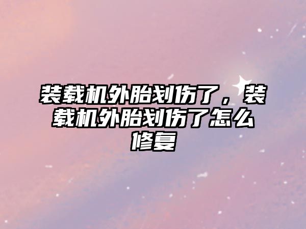 裝載機外胎劃傷了，裝載機外胎劃傷了怎么修復(fù)