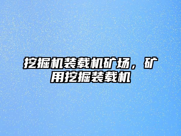 挖掘機裝載機礦場，礦用挖掘裝載機