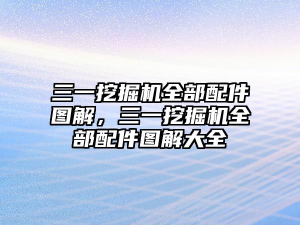 三一挖掘機(jī)全部配件圖解，三一挖掘機(jī)全部配件圖解大全