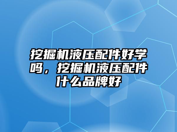 挖掘機液壓配件好學(xué)嗎，挖掘機液壓配件什么品牌好