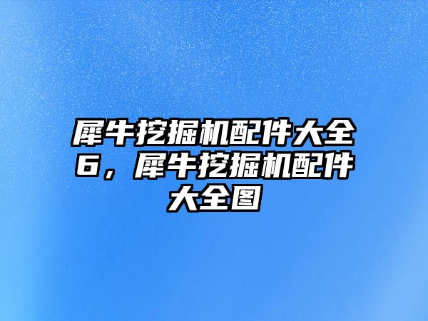 犀牛挖掘機(jī)配件大全6，犀牛挖掘機(jī)配件大全圖