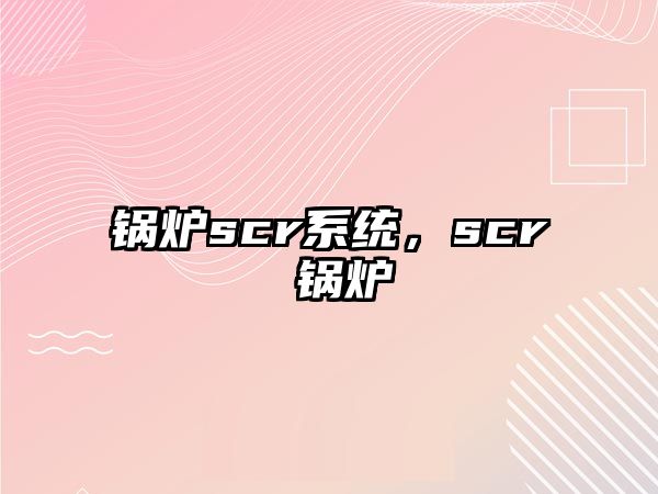 鍋爐scr系統(tǒng)，scr 鍋爐