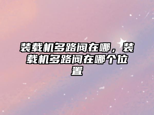 裝載機(jī)多路閥在哪，裝載機(jī)多路閥在哪個(gè)位置