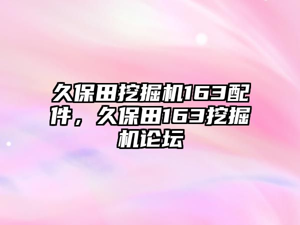 久保田挖掘機(jī)163配件，久保田163挖掘機(jī)論壇