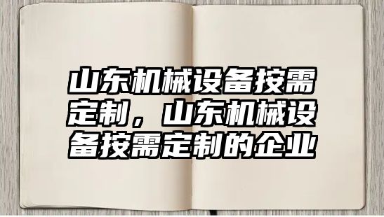 山東機(jī)械設(shè)備按需定制，山東機(jī)械設(shè)備按需定制的企業(yè)