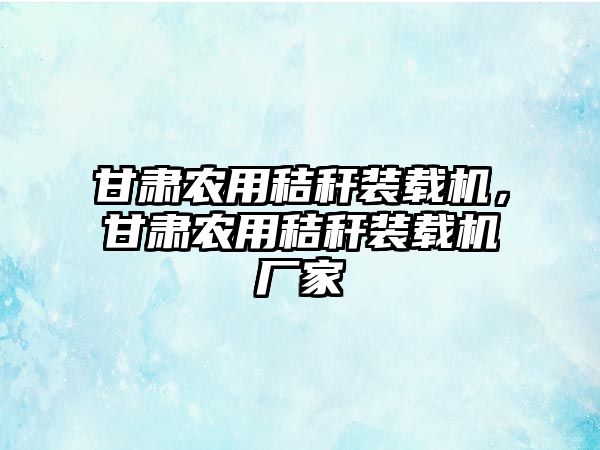 甘肅農用秸稈裝載機，甘肅農用秸稈裝載機廠家