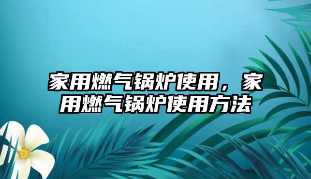 家用燃?xì)忮仩t使用，家用燃?xì)忮仩t使用方法