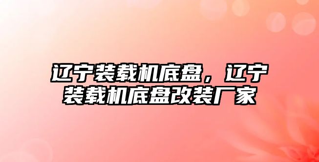 遼寧裝載機底盤，遼寧裝載機底盤改裝廠家