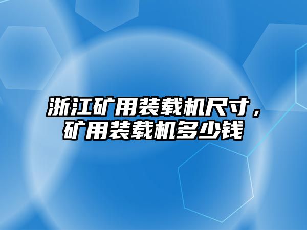 浙江礦用裝載機尺寸，礦用裝載機多少錢