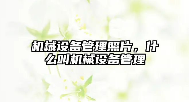 機械設(shè)備管理照片，什么叫機械設(shè)備管理