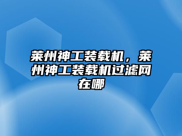 萊州神工裝載機(jī)，萊州神工裝載機(jī)過濾網(wǎng)在哪