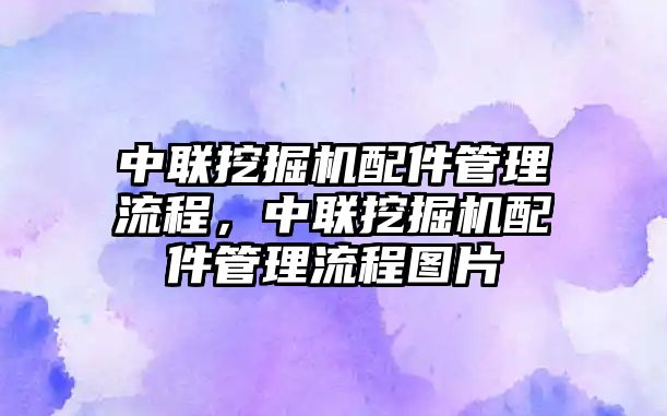 中聯(lián)挖掘機(jī)配件管理流程，中聯(lián)挖掘機(jī)配件管理流程圖片