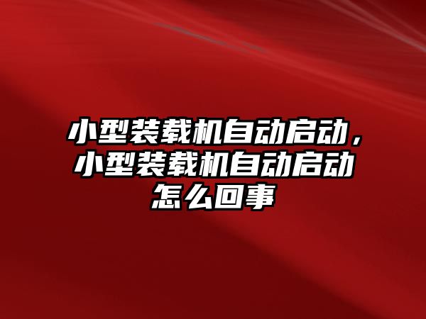 小型裝載機自動啟動，小型裝載機自動啟動怎么回事