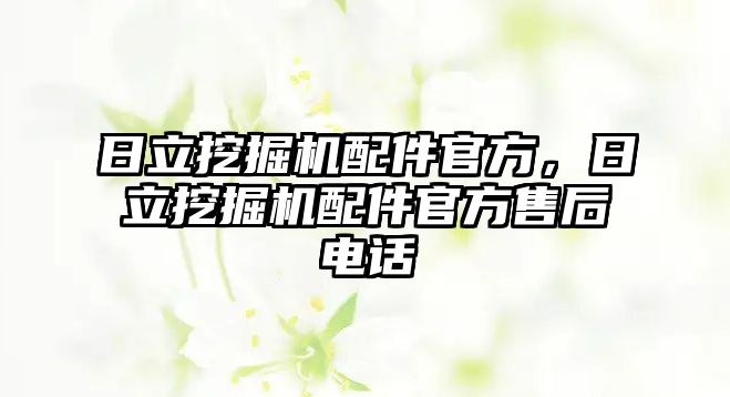 日立挖掘機配件官方，日立挖掘機配件官方售后電話