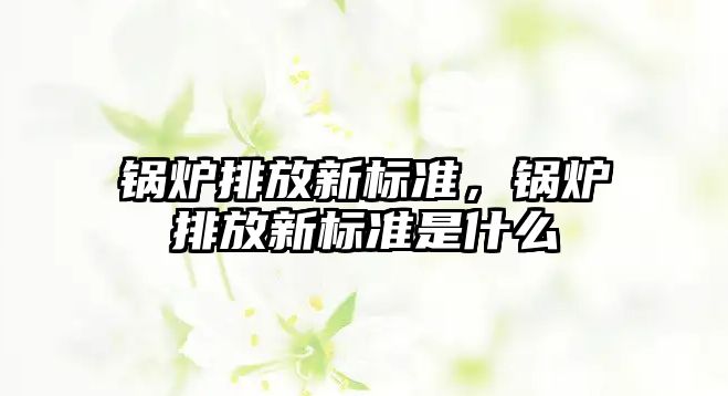 鍋爐排放新標(biāo)準(zhǔn)，鍋爐排放新標(biāo)準(zhǔn)是什么