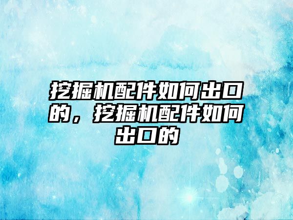 挖掘機配件如何出口的，挖掘機配件如何出口的