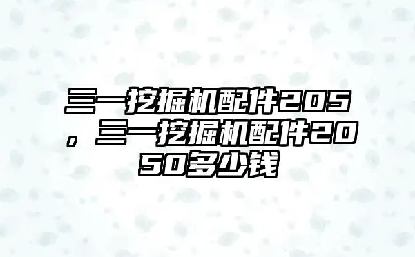 三一挖掘機(jī)配件205，三一挖掘機(jī)配件2050多少錢