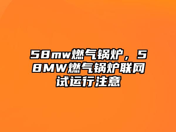 58mw燃?xì)忮仩t，58MW燃?xì)忮仩t聯(lián)網(wǎng)試運行注意