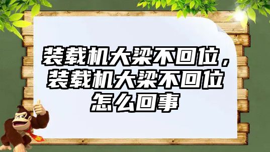 裝載機(jī)大梁不回位，裝載機(jī)大梁不回位怎么回事