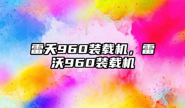 雷夭960裝載機，雷沃960裝載機