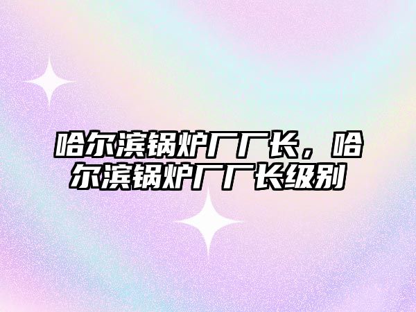 哈爾濱鍋爐廠廠長，哈爾濱鍋爐廠廠長級別