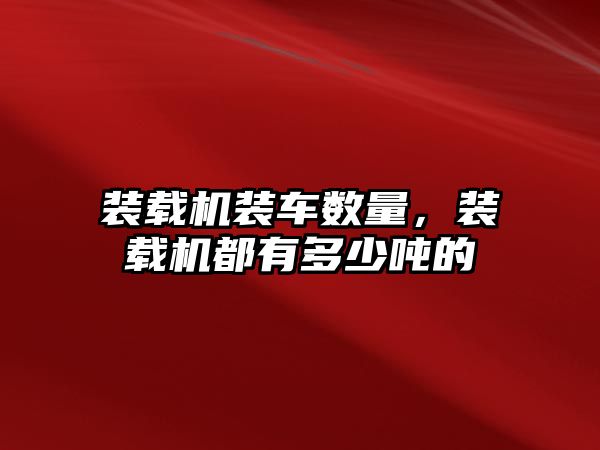 裝載機裝車數(shù)量，裝載機都有多少噸的