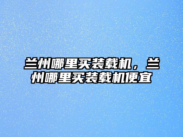 蘭州哪里買裝載機，蘭州哪里買裝載機便宜