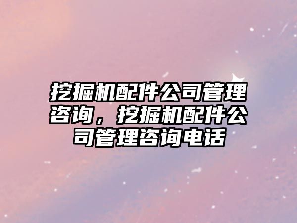 挖掘機配件公司管理咨詢，挖掘機配件公司管理咨詢電話