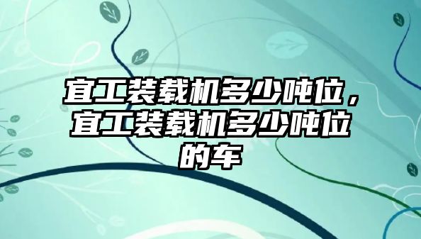 宜工裝載機(jī)多少噸位，宜工裝載機(jī)多少噸位的車