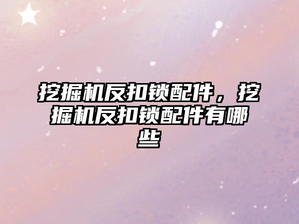 挖掘機反扣鎖配件，挖掘機反扣鎖配件有哪些