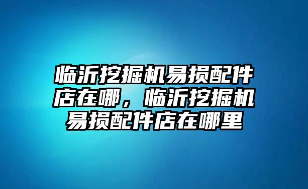 臨沂挖掘機(jī)易損配件店在哪，臨沂挖掘機(jī)易損配件店在哪里