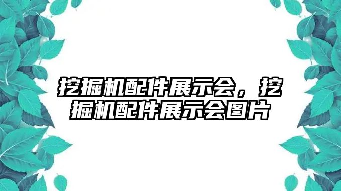 挖掘機配件展示會，挖掘機配件展示會圖片