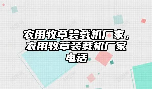 農(nóng)用牧草裝載機廠家，農(nóng)用牧草裝載機廠家電話