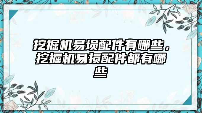 挖掘機(jī)易塤配件有哪些，挖掘機(jī)易損配件都有哪些